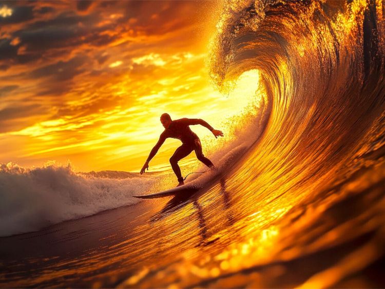 Produktbild: CALVENDO Puzzle Surfen | 1000 Teile Lege-Gr&ouml;&szlig;e 64x48cm Foto-Puzzle f&uuml;r gl&uuml;ckliche Stunden