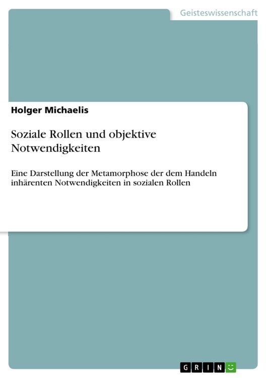 Produktbild: Soziale Rollen und objektive Notwendigkeiten
