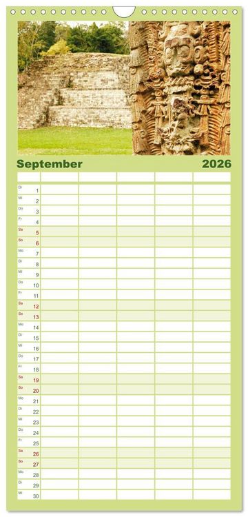 Produktbild: Familienplaner 2026 - Alte Kulturen Mittel- und S&uuml;damerikas: Versunkene Welten mit 5 Spalten (Wandkalender, 21 x 45 cm) CALVENDO