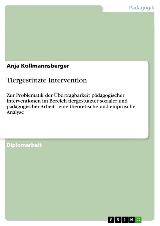 Produktbild: Tiergest&uuml;tzte Intervention