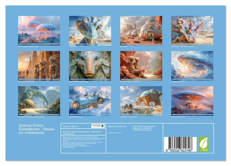 Produktbild: Science Fiction Expeditionen - Reisen ins Unbekannte (Wandkalender 2026 DIN A4 quer), CALVENDO Monatskalender