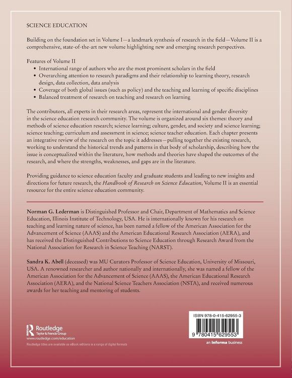 Produktbild: Handbook of Research on Science Education, Volume II