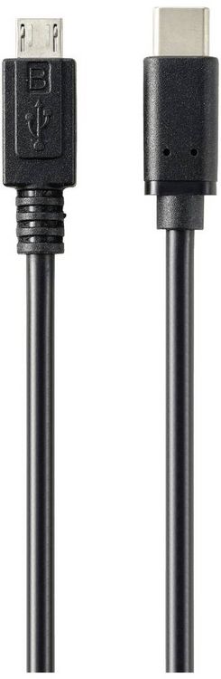Produktbild: Renkforce USB-Kabel USB 2.0 USB-C&reg; Stecker, USB-Micro-B Stecker 1.00 m Schwarz Rund RF-5719754