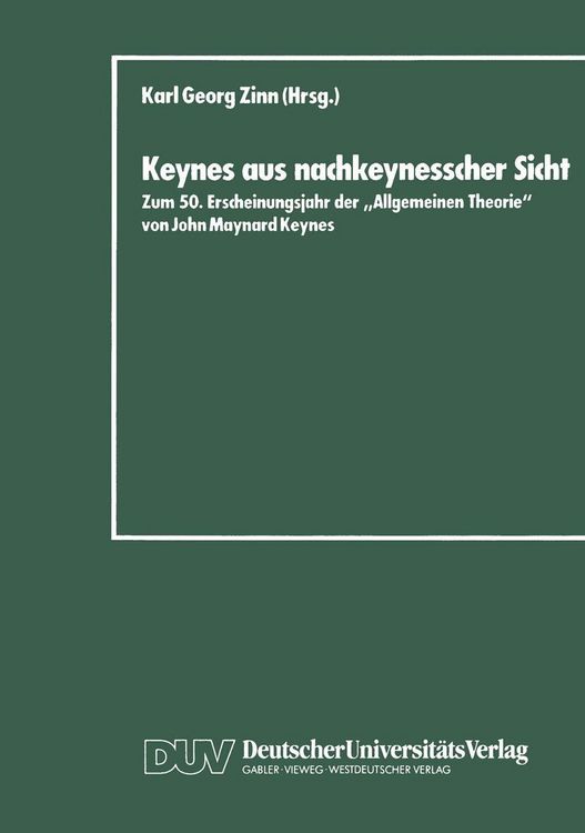 Produktbild: Keynes aus nachkeynesscher Sicht