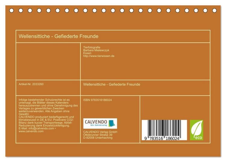 Produktbild: Wellensittiche - Gefiederte Freunde (Tischkalender 2026 DIN A5 quer), CALVENDO Monatskalender