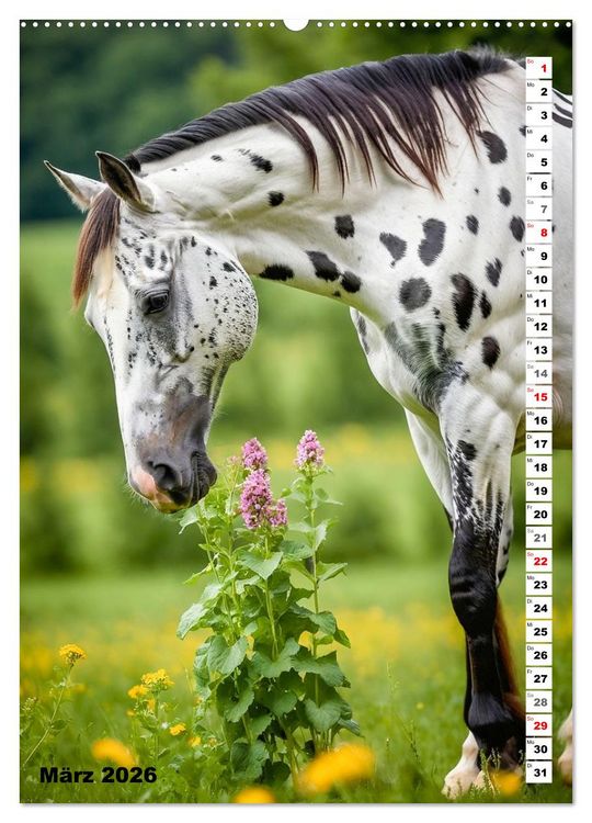 Produktbild: Pferdekalender - Wundersch&ouml;ne Pferde in Natur und Portraits (hochwertiger Premium Wandkalender 2026 DIN A2 hoch), Kunstdruck in Hochglanz