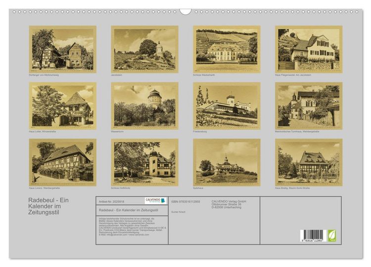 Produktbild: Radebeul - Ein Kalender im Zeitungsstil (Wandkalender 2026 DIN A2 quer), CALVENDO Monatskalender