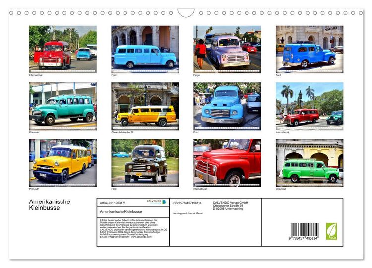 Produktbild: Amerikanische Kleinbusse (Wandkalender 2026 DIN A3 quer), CALVENDO Monatskalender