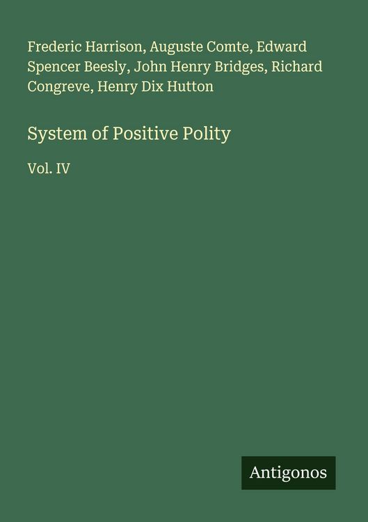 Produktbild: System of Positive Polity