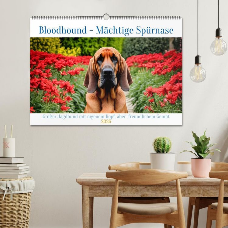 Produktbild: Bloodhound - M&auml;chtige Sp&uuml;rnase (Wandkalender 2026 DIN A2 quer), CALVENDO Monatskalender