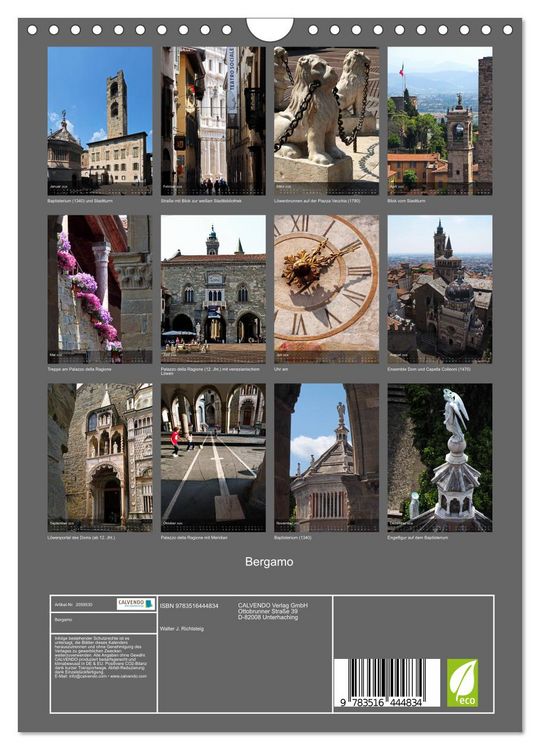 Produktbild: Bergamo (Wandkalender 2026 DIN A4 hoch), CALVENDO Monatskalender