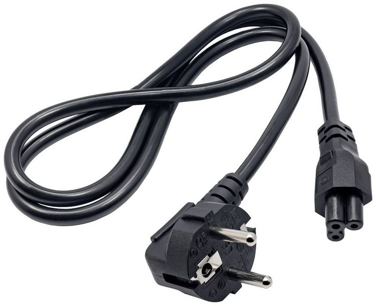Produktbild: Akyga Strom Adapterkabel [1x Schutzkontakt-Stecker - 1x Kleeblatt-Buchse C5] 1.00m Schwarz