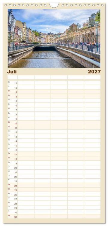 Produktbild: Familienplaner 2027 - Karlsbad / Karlovy Vary - Kleinod im Westb&ouml;hmischen B&auml;derdreieck mit 5 Spalten (Wandkalender, 21 x 45 cm) CALVENDO