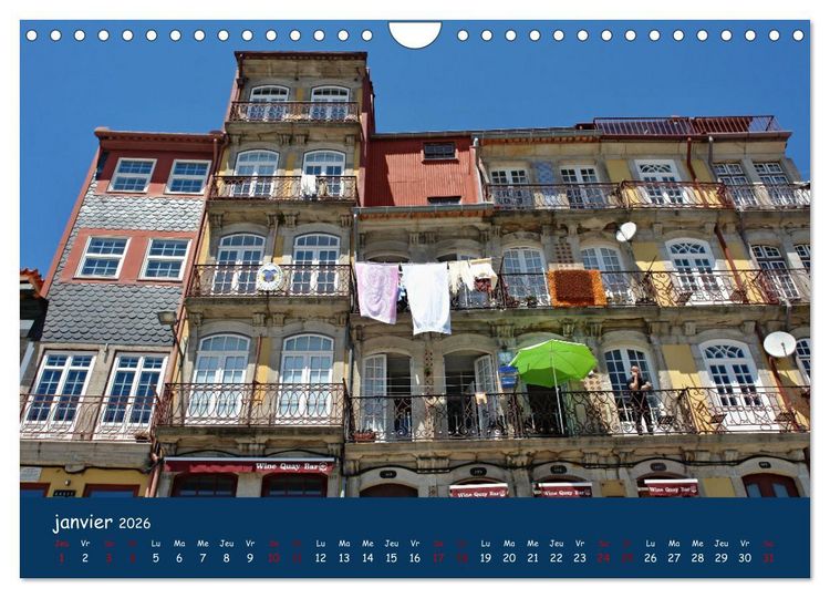 Produktbild: Porto - ville color&eacute;e sur le Douro (Calendrier mural 2026 DIN A4 vertical), CALVENDO calendrier mensuel