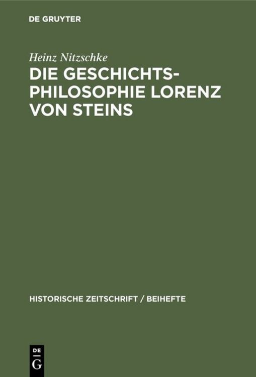Produktbild: Die Geschichtsphilosophie Lorenz von Steins
