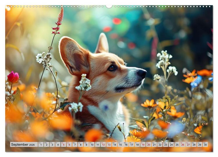 Produktbild: Corgis in Bloom (Wall Calendar 2026 DIN A2 landscape), CALVENDO 12 Month Wall Calendar
