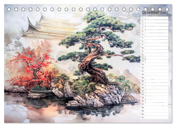 Produktbild: Chinas Harmonie - Terminplaner mit Landschaften und Symbolen (Tischkalender 2026 DIN A5 quer), CALVENDO Monatskalender