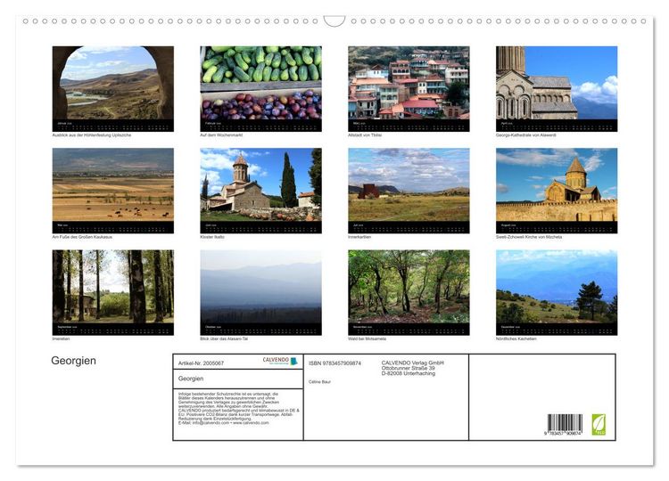 Produktbild: Georgien (Wandkalender 2026 DIN A2 quer), CALVENDO Monatskalender