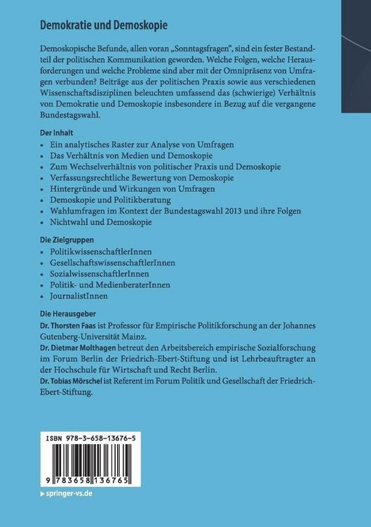 Produktbild: Demokratie und Demoskopie