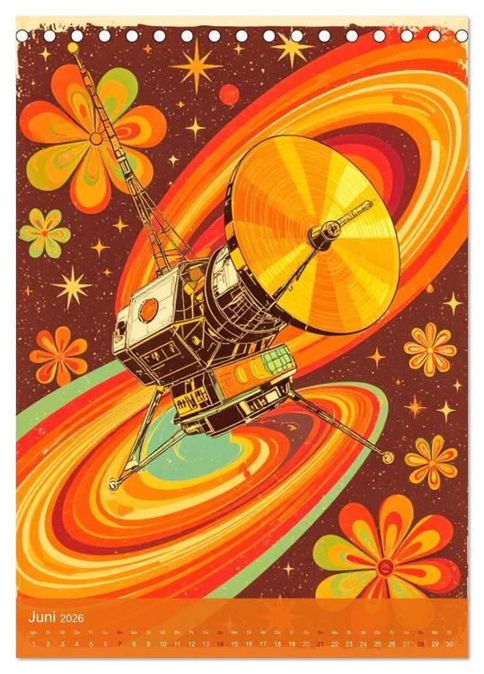 Produktbild: Flower Power Dreams - Retro 70s Art (Tischkalender 2026 DIN A5 hoch), CALVENDO Monatskalender