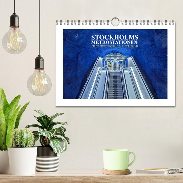 Produktbild: Stockholms Metrostationen - Bunte Meisterwerke im Untergrund (Wandkalender 2026 DIN A4 quer), CALVENDO Monatskalender