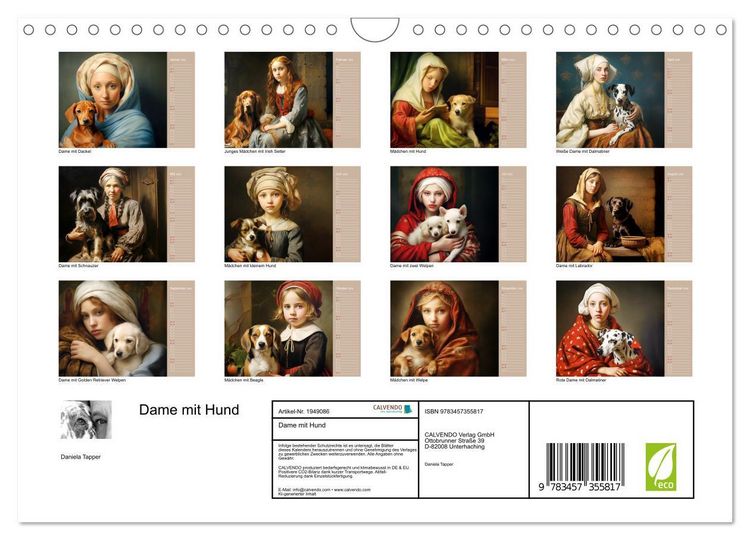 Produktbild: Dame mit Hund (Wandkalender 2026 DIN A4 quer), CALVENDO Monatskalender