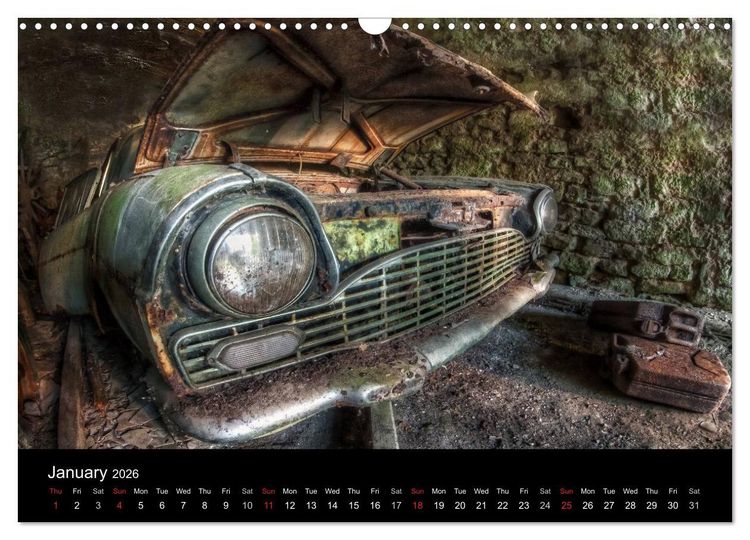 Produktbild: Sleeping Beauties Old Rusty Cars (Wall Calendar 2026 DIN A3 landscape), CALVENDO 12 Month Wall Calendar