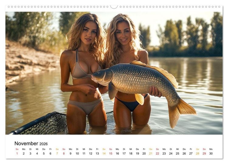 Produktbild: Hecht und Karpfen (Wandkalender 2026 DIN A2 quer), CALVENDO Monatskalender