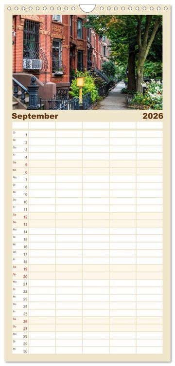 Produktbild: Familienplaner 2026 - NEW YORK CITY Urbane Magie mit 5 Spalten (Wandkalender, 21 x 45 cm) CALVENDO