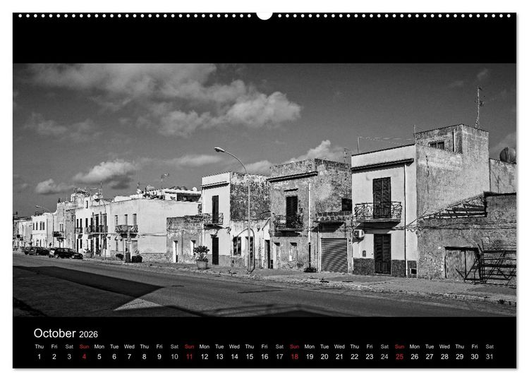 Produktbild: Black and White Sicily (High Quality Premium Wall Calendar 2026 DIN A2 landscape),CALVENDO 12 Month Wall Calendar