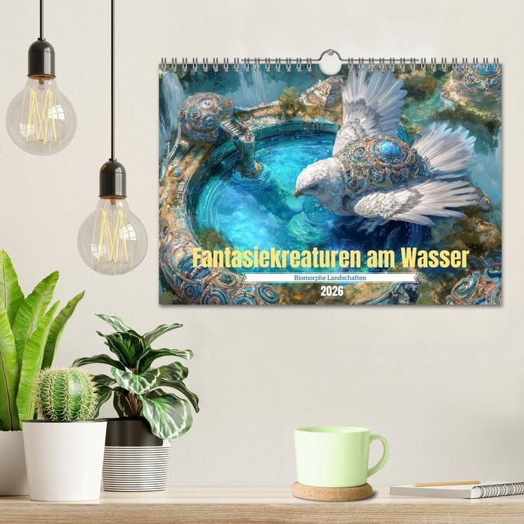Produktbild: Fantasiekreaturen am Wasser - Biomorphe Landschaften (Wandkalender 2026 DIN A4 quer), CALVENDO Monatskalender