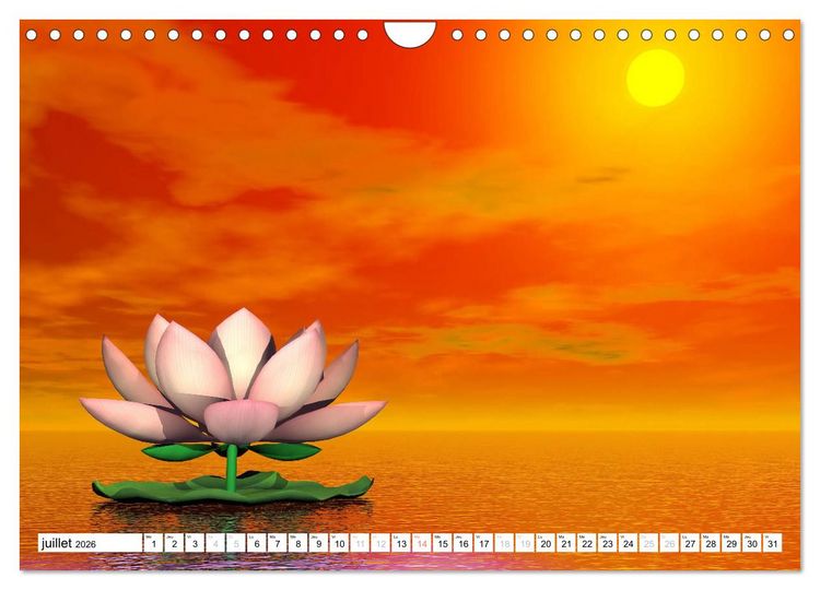 Produktbild: LOTUS M&Eacute;DITATIFS (Calendrier mural 2026 DIN A4 vertical), CALVENDO calendrier mensuel