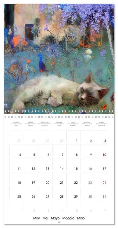 Produktbild: L'ann&eacute;e en bleu-violet (Calendrier mural carr&eacute; 2026 30x30 cm) Calendrier double avec une page pour vos prises de notes