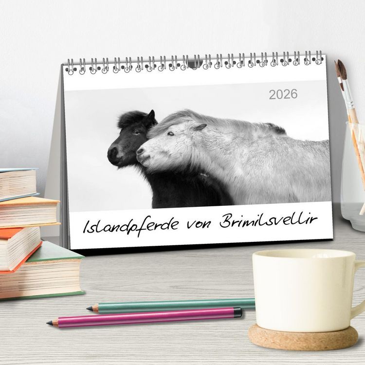 Produktbild: Islandpferde von Brimilsvellir (Tischkalender 2026 DIN A5 quer), CALVENDO Monatskalender