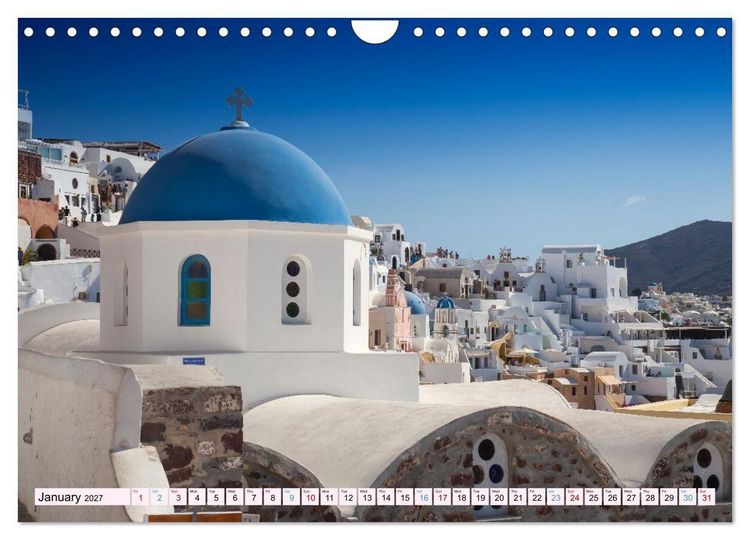 Produktbild: Santorini Island in the Light of the Aegean (Wall Calendar 2027 DIN A4 landscape), CALVENDO 12 Month Wall Calendar