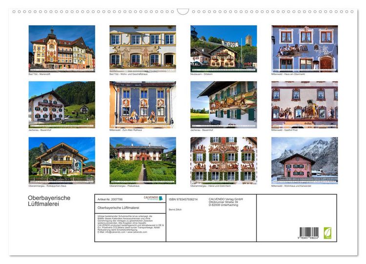 Produktbild: Oberbayerische L&uuml;ftlmalerei (Wandkalender 2026 DIN A2 quer), CALVENDO Monatskalender