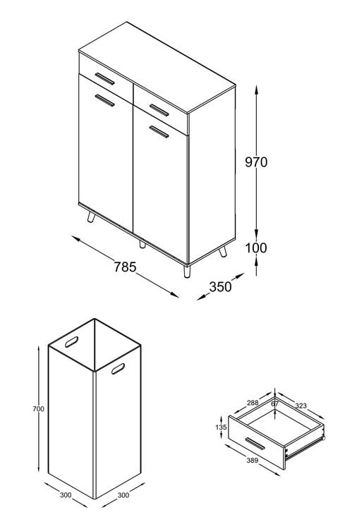 Produktbild: W&auml;scheschrank W&auml;schetruhe W&auml;schebox Landos L