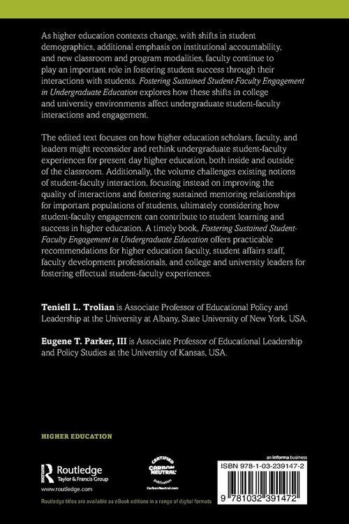 Produktbild: Fostering Sustained Student-Faculty Engagement in Undergraduate Education