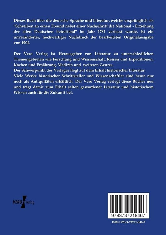 Produktbild: &Uuml;ber die deutsche Sprache und Literatur