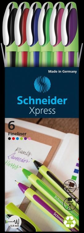 Produktbild: Schneider Fineliner Xpress 08 Etui, 6er Set