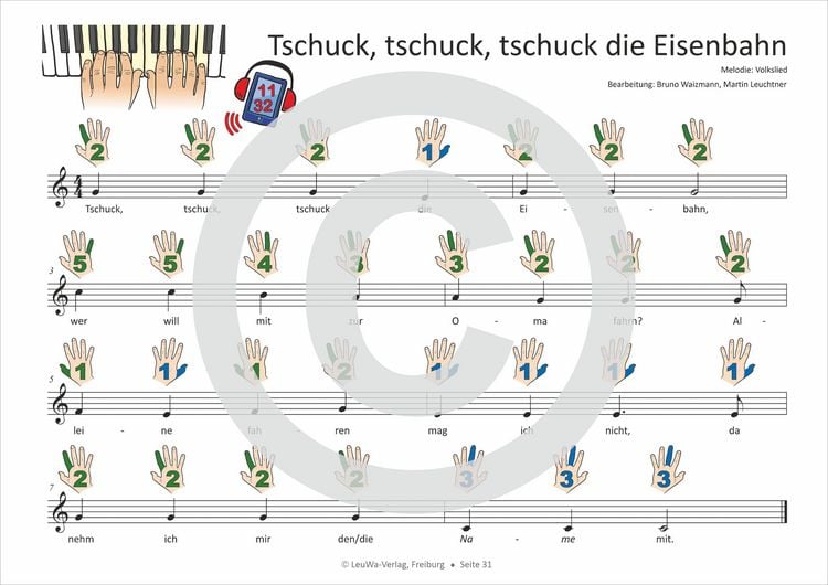 Produktbild: Einfacher!-Geht-Nicht: 34 Kinderlieder BAND 1+2 f&uuml;r Klavier und Keyboard (+Play-Along-Streaming) | LeuWa