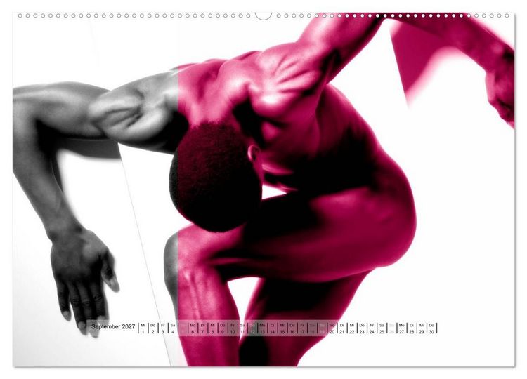 Produktbild: Naked men behind the colors &ndash; &Auml;sthetische Aktfotografien (hochwertiger Premium Wandkalender 2027 DIN A2 quer), Kunstdruck in Hochglanz