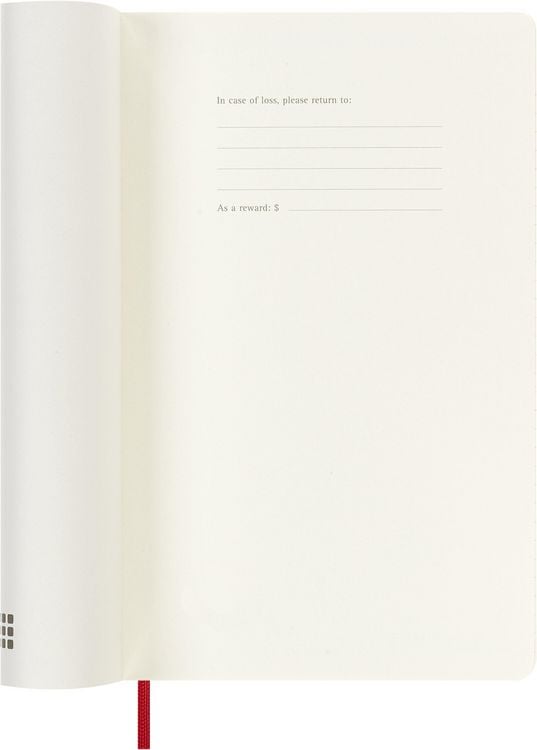 Produktbild: Moleskine 18 Monate Wochen Notizkalender 2026/2027, Large/A5, 1 Wo = 1 Seite, rechts linierte Seite, Weicher Einband, Scharlachrot