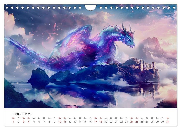 Produktbild: Das Jahr der Drachen (Wandkalender 2026 DIN A4 quer), CALVENDO Monatskalender