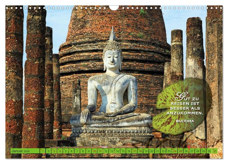 Produktbild: Buddhas Worte - Der Weg zur Achtsamkeit (Wandkalender 2026 DIN A3 quer), CALVENDO Monatskalender