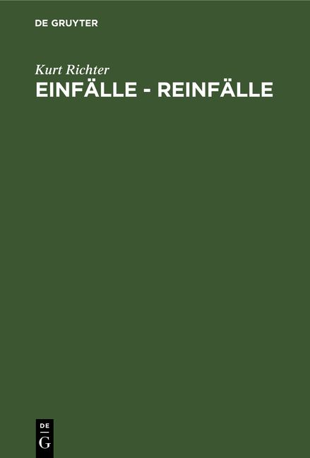 Produktbild: Einf&auml;lle - Reinf&auml;lle