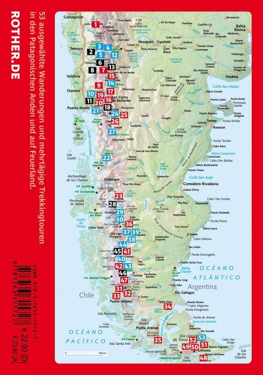 Produktbild: ROTHER Wanderf&uuml;hrer Patagonien und Feuerland. 53 Touren - von kurzen Wanderungen bis zu mehrt&auml;gigen Trekking- und Hochtouren