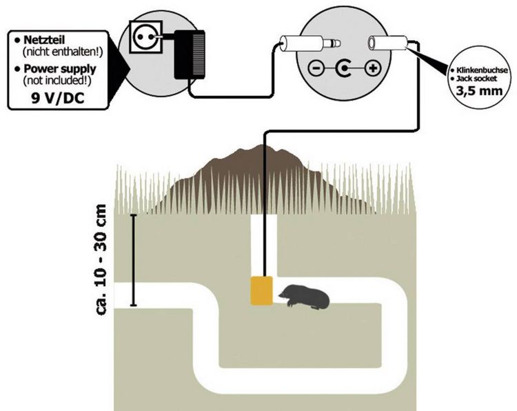 wühlmaus vibration Kemo Underground Repeller Wühlmausvertreiber Funktionsart Vibration  Wirkungsbereich 1000 m² 1 St. kaufen