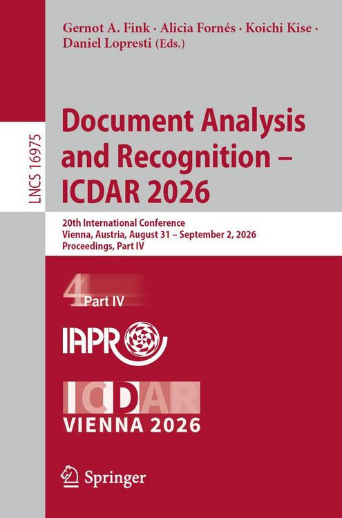 Produktbild: Document Analysis and Recognition - ICDAR 2026