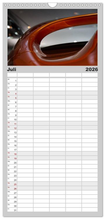 Produktbild: Familienplaner 2026 - Heiligs Blechle - Porsche-Ikonen im Detail mit 5 Spalten (Wandkalender, 21 x 45 cm) CALVENDO